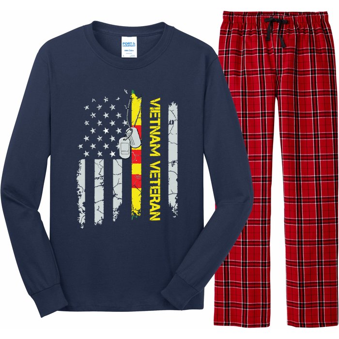 Army Vietnam Veteran Usa Flag Veteran Vietnam Army Long Sleeve Pajama Set