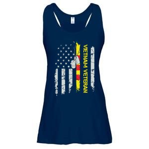 Army Vietnam Veteran Usa Flag Veteran Vietnam Army Ladies Essential Flowy Tank