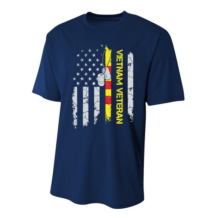 Army Vietnam Veteran Usa Flag Veteran Vietnam Army Performance Sprint T-Shirt