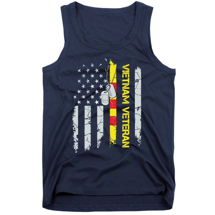 Army Vietnam Veteran Usa Flag Veteran Vietnam Army Tank Top