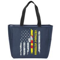 Army Vietnam Veteran Usa Flag Veteran Vietnam Army Zip Tote Bag