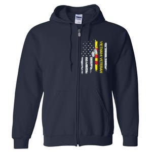 Army Vietnam Veteran Usa Flag Veteran Vietnam Army Full Zip Hoodie