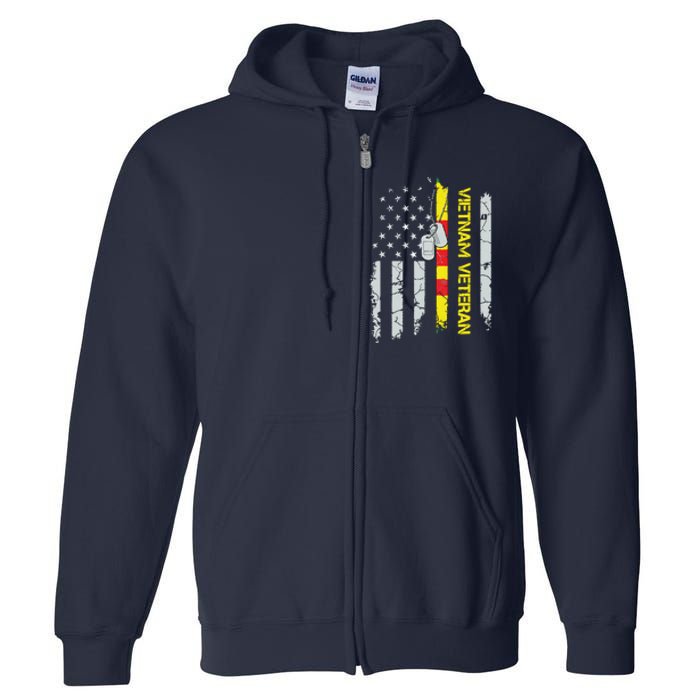 Army Vietnam Veteran Usa Flag Veteran Vietnam Army Full Zip Hoodie