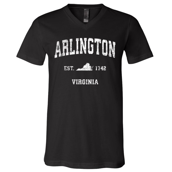 Arlington Virginia Va Vintage Sports V-Neck T-Shirt