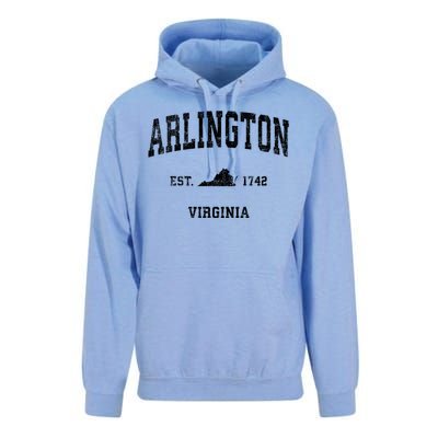 Arlington Virginia Va Vintage Sports Unisex Surf Hoodie