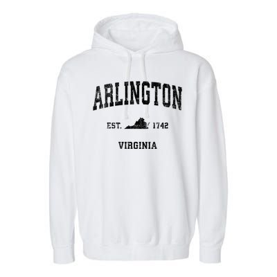 Arlington Virginia Va Vintage Sports Garment-Dyed Fleece Hoodie