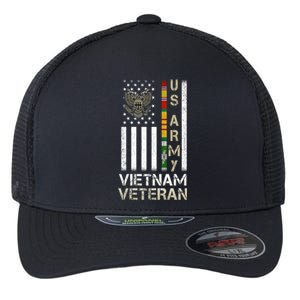 Army Vietnam Veteran Usa Flag Gift Veteran Grandpa Flexfit Unipanel Trucker Cap