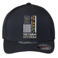 Army Vietnam Veteran Usa Flag Gift Veteran Grandpa Flexfit Unipanel Trucker Cap