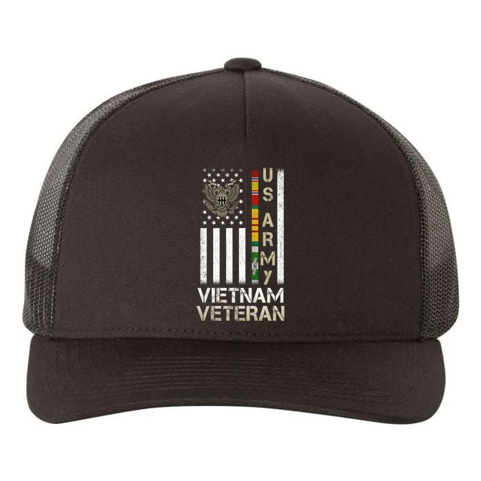 Army Vietnam Veteran Usa Flag Gift Veteran Grandpa Yupoong Adult 5-Panel Trucker Hat