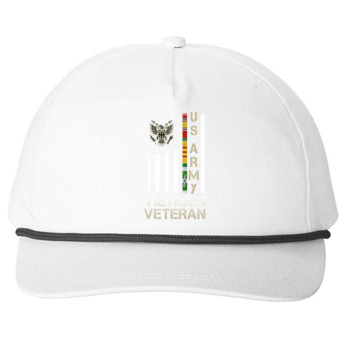 Army Vietnam Veteran Usa Flag Gift Veteran Grandpa Snapback Five-Panel Rope Hat