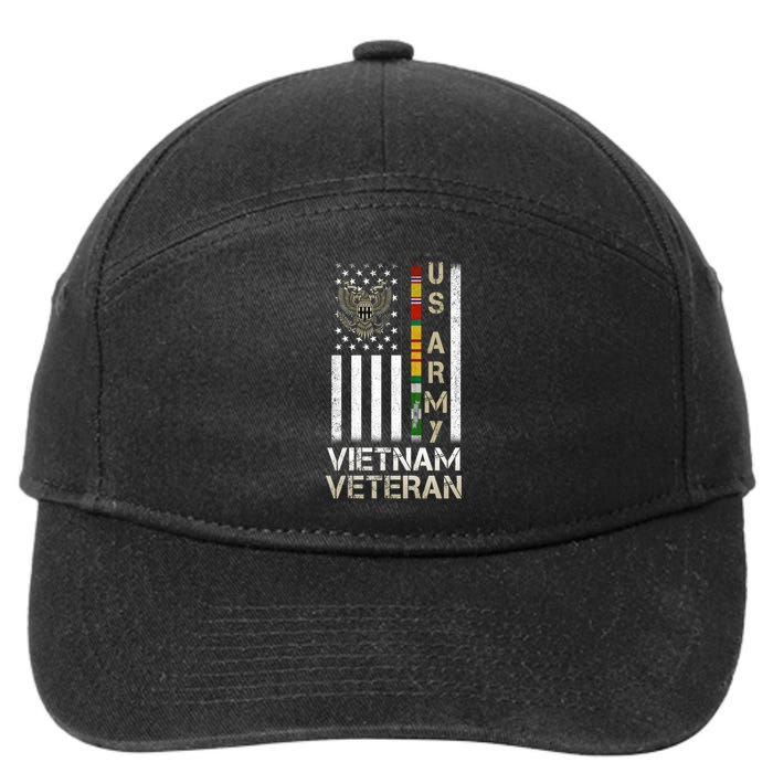 Army Vietnam Veteran Usa Flag Gift Veteran Grandpa 7-Panel Snapback Hat