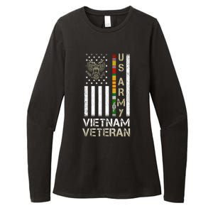 Army Vietnam Veteran Usa Flag Gift Veteran Grandpa Womens CVC Long Sleeve Shirt