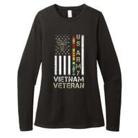 Army Vietnam Veteran Usa Flag Gift Veteran Grandpa Womens CVC Long Sleeve Shirt