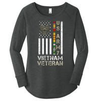 Army Vietnam Veteran Usa Flag Gift Veteran Grandpa Women's Perfect Tri Tunic Long Sleeve Shirt