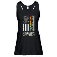 Army Vietnam Veteran Usa Flag Gift Veteran Grandpa Ladies Essential Flowy Tank