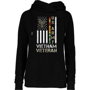 Army Vietnam Veteran Usa Flag Gift Veteran Grandpa Womens Funnel Neck Pullover Hood