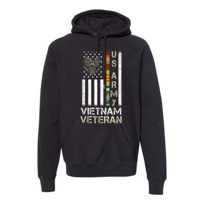 Army Vietnam Veteran Usa Flag Gift Veteran Grandpa Premium Hoodie