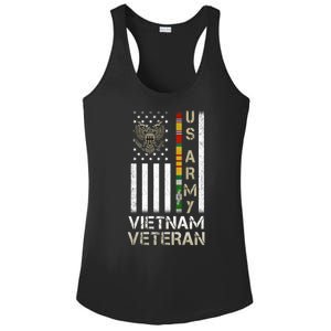 Army Vietnam Veteran Usa Flag Gift Veteran Grandpa Ladies PosiCharge Competitor Racerback Tank