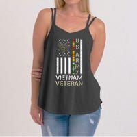 Army Vietnam Veteran Usa Flag Gift Veteran Grandpa Women's Strappy Tank