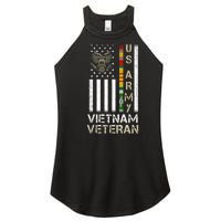 Army Vietnam Veteran Usa Flag Gift Veteran Grandpa Women's Perfect Tri Rocker Tank