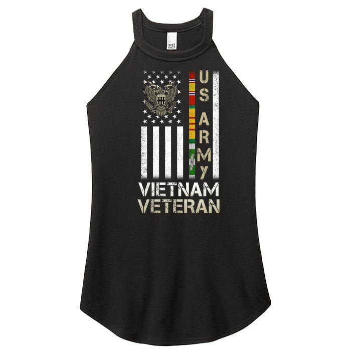 Army Vietnam Veteran Usa Flag Gift Veteran Grandpa Women's Perfect Tri Rocker Tank