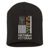 Army Vietnam Veteran Usa Flag Gift Veteran Grandpa Short Acrylic Beanie