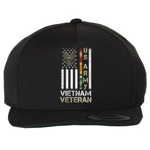 Army Vietnam Veteran Usa Flag Gift Veteran Grandpa Wool Snapback Cap