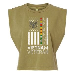 Army Vietnam Veteran Usa Flag Gift Veteran Grandpa Garment-Dyed Women's Muscle Tee