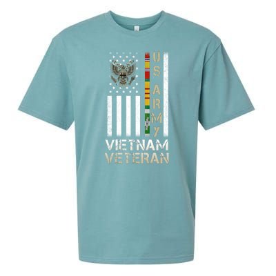 Army Vietnam Veteran Usa Flag Gift Veteran Grandpa Sueded Cloud Jersey T-Shirt