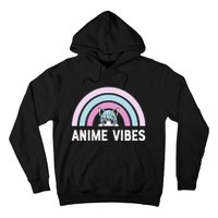 Anime Vibes Vintage Rainbow With Anime Girl Hoodie