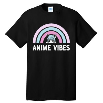 Anime Vibes Vintage Rainbow With Anime Girl Tall T-Shirt