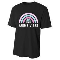 Anime Vibes Vintage Rainbow With Anime Girl Performance Sprint T-Shirt