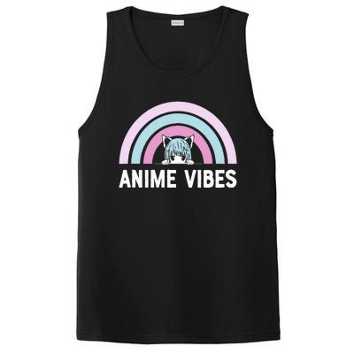 Anime Vibes Vintage Rainbow With Anime Girl PosiCharge Competitor Tank