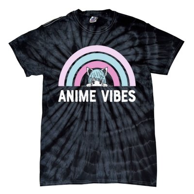 Anime Vibes Vintage Rainbow With Anime Girl Tie-Dye T-Shirt