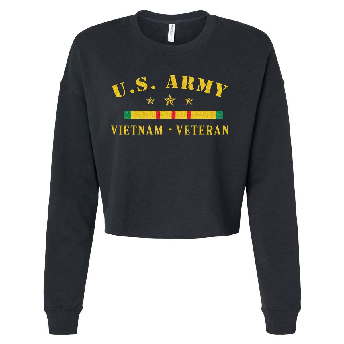 Army Vietnam Veteran Cropped Pullover Crew