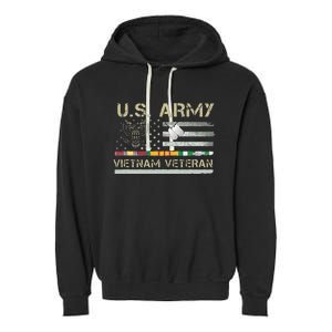 Army Vietnam Veteran USA Flag Veteran Vietnam Army Garment-Dyed Fleece Hoodie