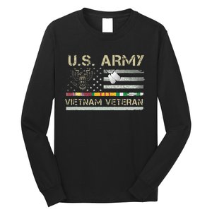 Army Vietnam Veteran USA Flag Veteran Vietnam Army Long Sleeve Shirt