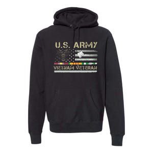 Army Vietnam Veteran USA Flag Veteran Vietnam Army Premium Hoodie