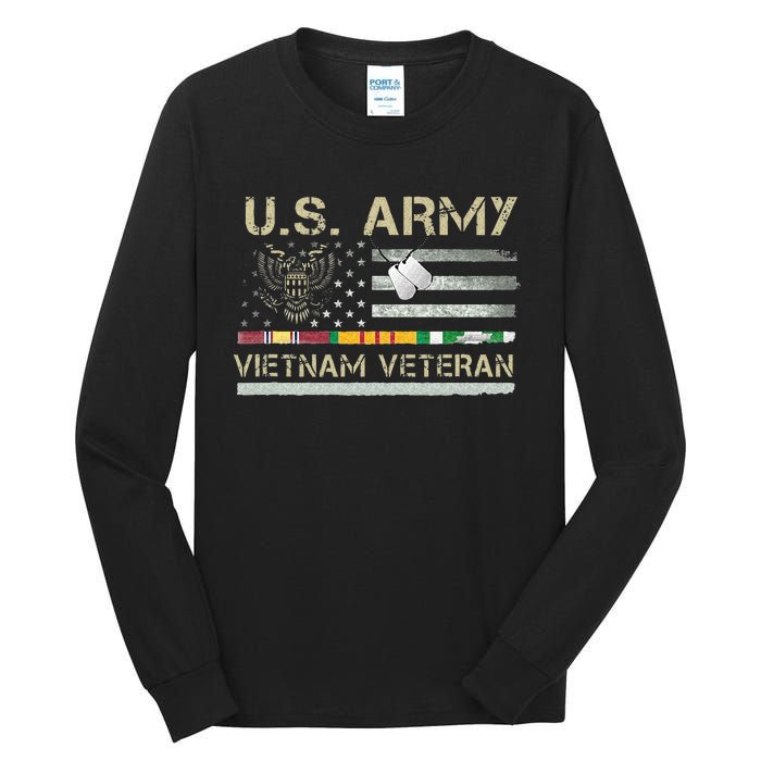 Army Vietnam Veteran USA Flag Veteran Vietnam Army Tall Long Sleeve T-Shirt