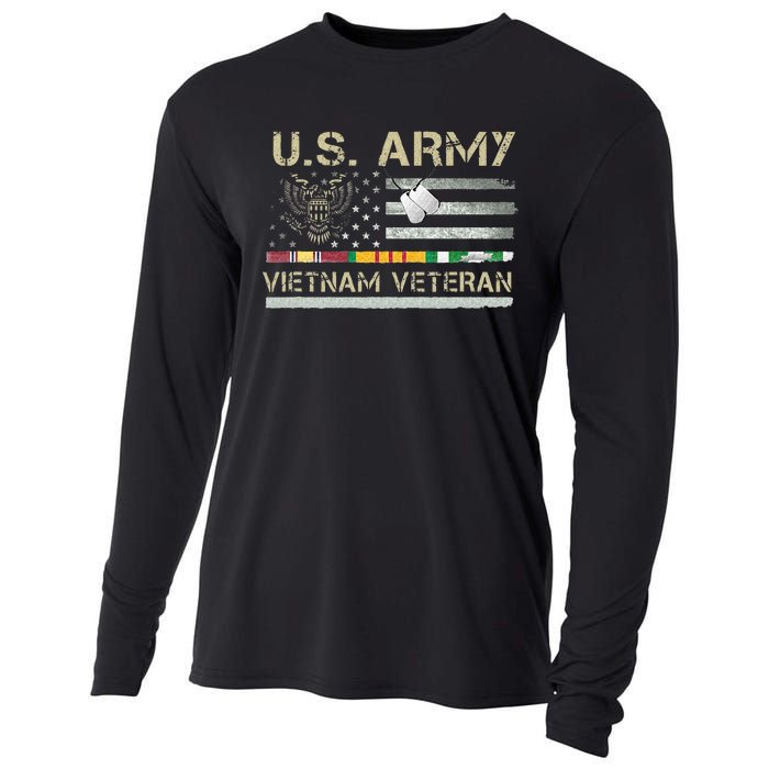 Army Vietnam Veteran USA Flag Veteran Vietnam Army Cooling Performance Long Sleeve Crew