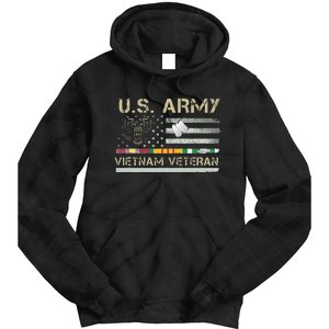 Army Vietnam Veteran USA Flag Veteran Vietnam Army Tie Dye Hoodie