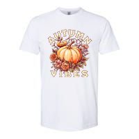 Autumn Vibes Women Pumpkin Fall Graphic Thanksgiving Softstyle CVC T-Shirt