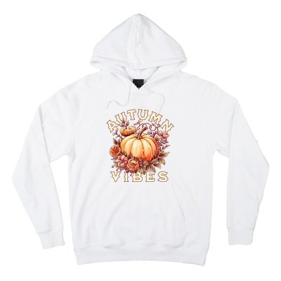 Autumn Vibes Women Pumpkin Fall Graphic Thanksgiving Hoodie