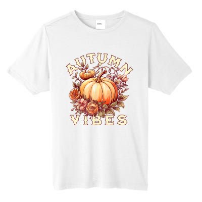 Autumn Vibes Women Pumpkin Fall Graphic Thanksgiving Tall Fusion ChromaSoft Performance T-Shirt