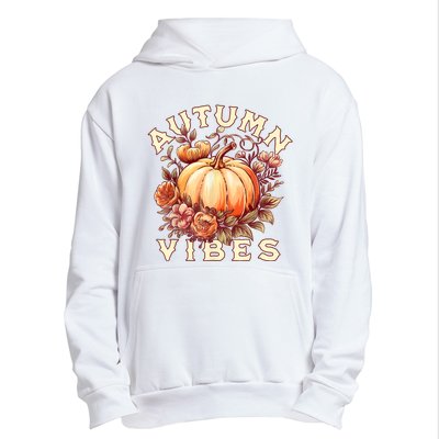 Autumn Vibes Women Pumpkin Fall Graphic Thanksgiving Urban Pullover Hoodie