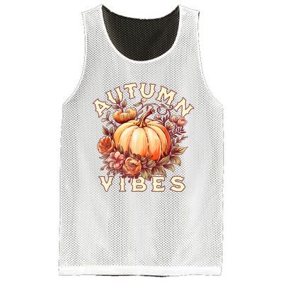 Autumn Vibes Women Pumpkin Fall Graphic Thanksgiving Mesh Reversible Basketball Jersey Tank