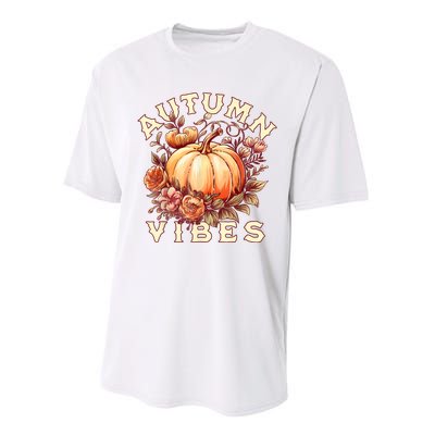 Autumn Vibes Women Pumpkin Fall Graphic Thanksgiving Performance Sprint T-Shirt