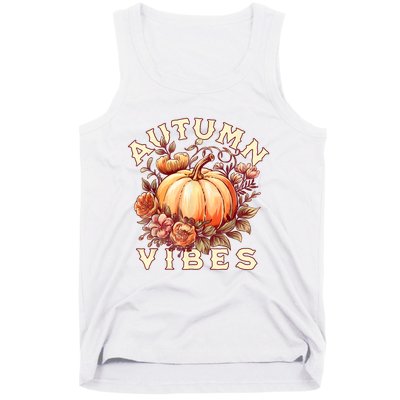 Autumn Vibes Women Pumpkin Fall Graphic Thanksgiving Tank Top