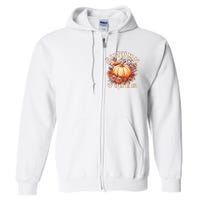 Autumn Vibes Women Pumpkin Fall Graphic Thanksgiving Full Zip Hoodie