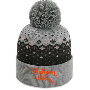 Autumn Vibes With Spooky Design Graphics Cute Gift The Baniff Cuffed Pom Beanie